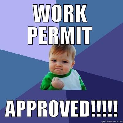 It´s like Christmas all over again! - WORK PERMIT   APPROVED!!!!! Success Kid