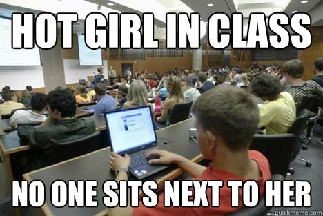 How I feel whenever a hot girl sits next to me in class. :) Memedroid