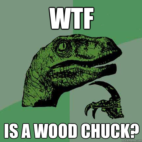 WTF is a wood chuck?  Philosoraptor