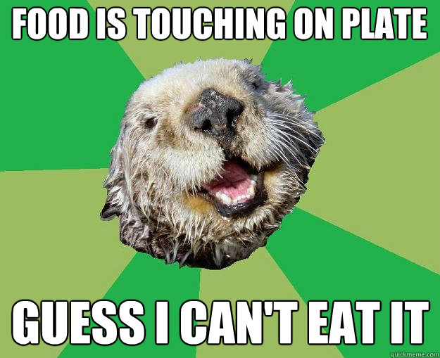 food is touching on plate guess i can't eat it - food is touching on plate guess i can't eat it  OCD Otter