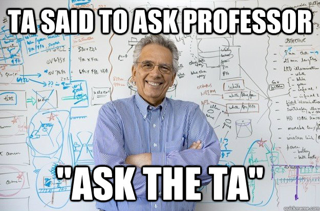 TA said to ask professor 