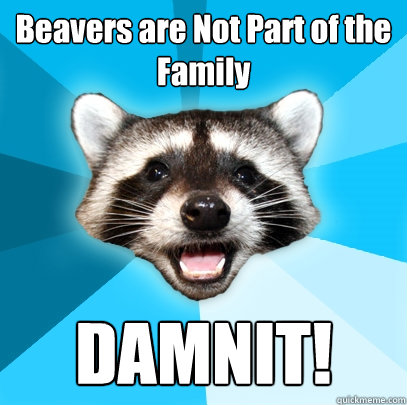 Beavers are Not Part of the Family DAMNIT!  Lame Pun Coon