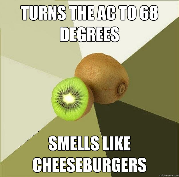 Turns the AC to 68 degrees Smells like cheeseburgers  