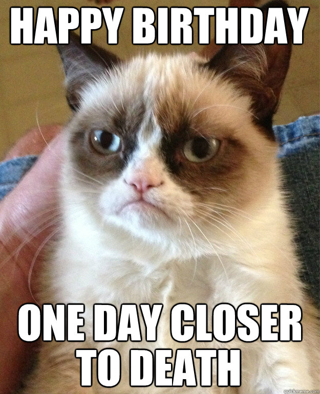 happy birthday one day closer to death - happy birthday one day closer to death  Grumpy Cat