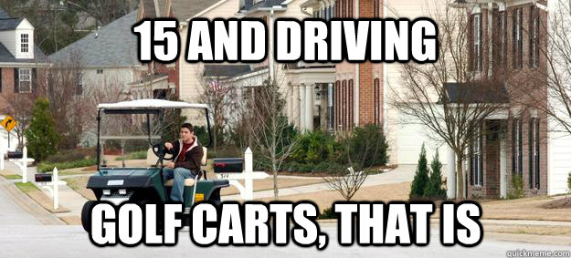 15 and Driving Golf Carts, that is - 15 and Driving Golf Carts, that is  PTC Kids