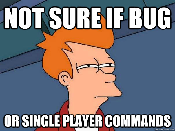 Not sure if bug or single player commands - Not sure if bug or single player commands  Futurama Fry