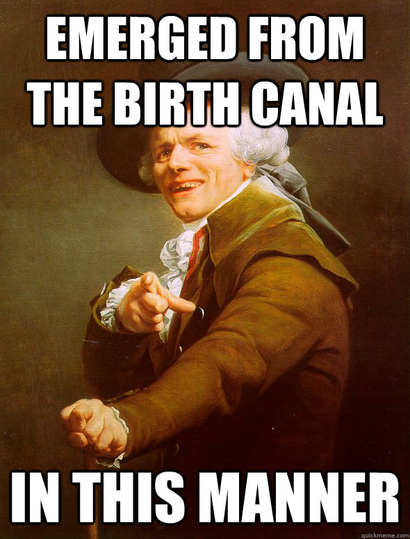 emerged from the birth canal in this manner  Joseph Ducreux