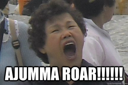 Ajumma roar!!!!!!  Ajumma