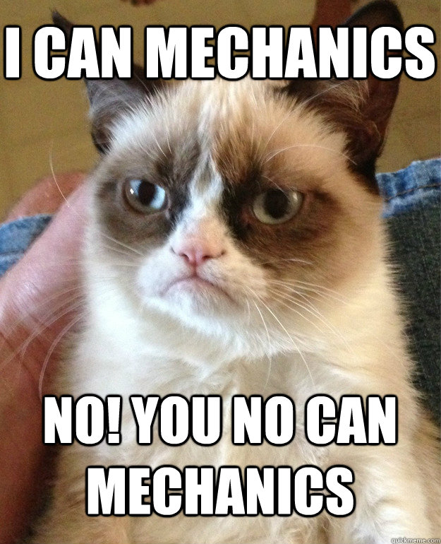 I can mechanics NO! You no can mechanics  Grumpy Cat