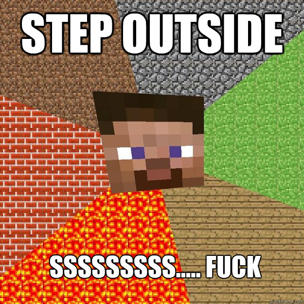 Step outside sssssssss..... FUCK  Minecraft