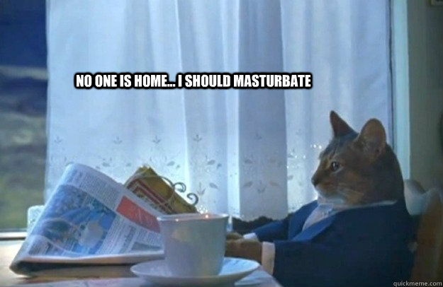 No one is home... i should masturbate  Sophisticated Cat