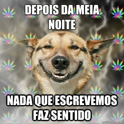 depois da meia 
noite nada que escrevemos faz sentido  Stoner Dog