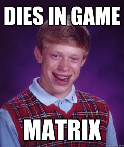 dies in game matrix   Unlucky Brian