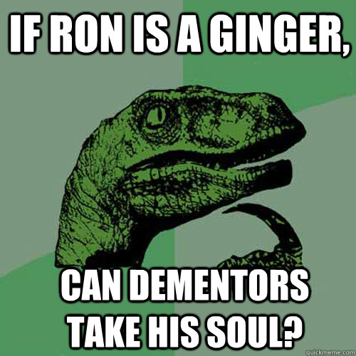 If Ron is a ginger, Can dementors take his soul? - If Ron is a ginger, Can dementors take his soul?  Misc