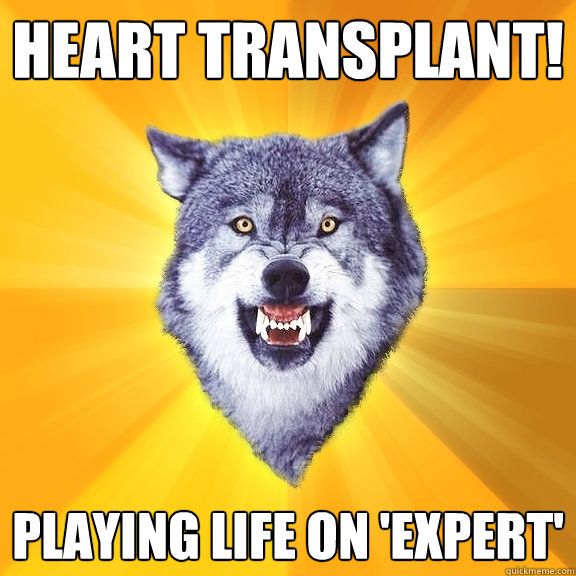 heart transplant! playing life on 'expert'  Courage Wolf