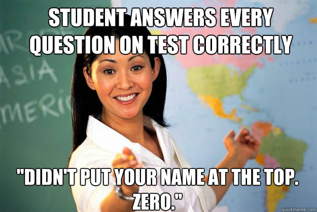 student answers every question on test correctly
 