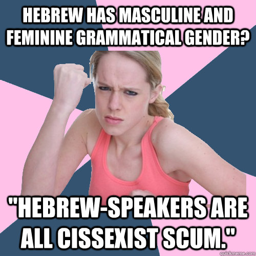 HEBREW HAS MASCULINE AND FEMININE GRAMMATICAL GENDER? 