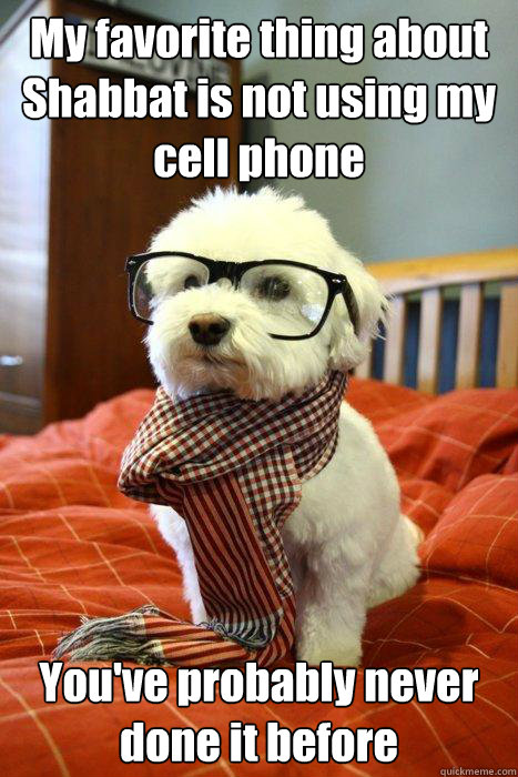 My favorite thing about Shabbat is not using my cell phone You've probably never done it before  Hipster Dog