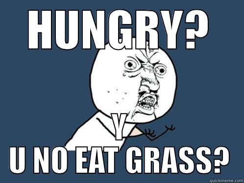 HUNGRY? Y U NO EAT GRASS? Y U No