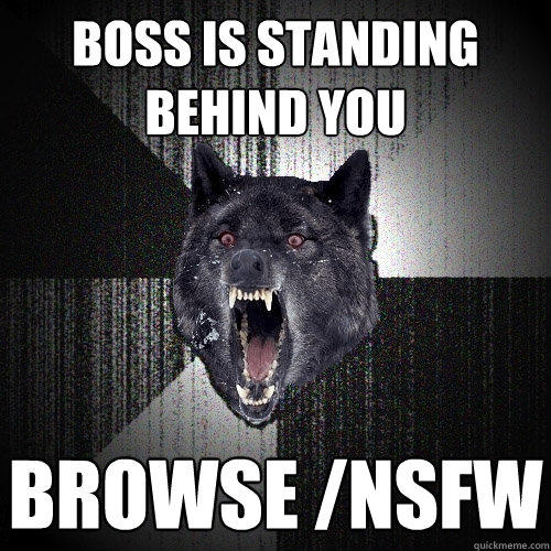 boss is standing behind you browse /nsfw  Insanity Wolf