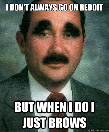 i don't always go on reddit but when i do i just brows - i don't always go on reddit but when i do i just brows  Brow puns