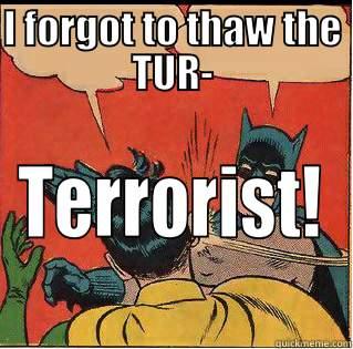 OMG The Turkey! - I FORGOT TO THAW THE TUR- TERRORIST! Slappin Batman