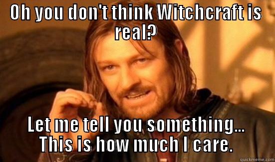 OH YOU DON'T THINK WITCHCRAFT IS REAL? LET ME TELL YOU SOMETHING... THIS IS HOW MUCH I CARE. Boromir