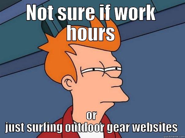 not sure guy - NOT SURE IF WORK HOURS OR JUST SURFING OUTDOOR GEAR WEBSITES Futurama Fry