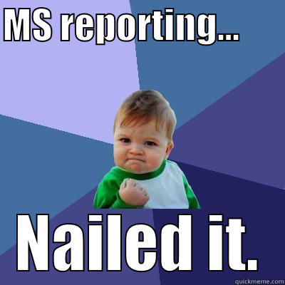 MS REPORTING...       NAILED IT. Success Kid