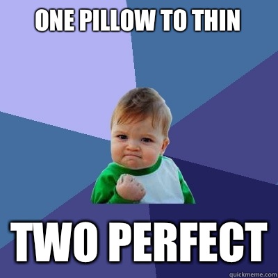 One pillow to thin Two perfect - One pillow to thin Two perfect  Success Kid