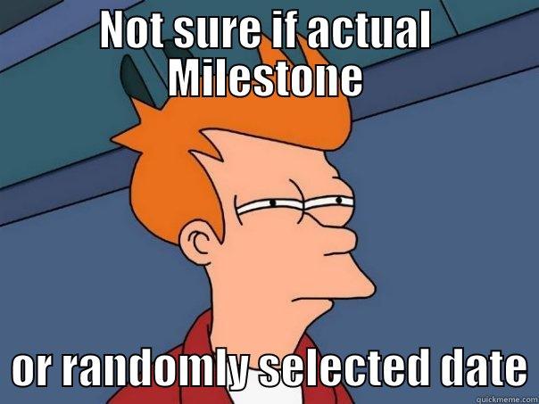 NOT SURE IF ACTUAL MILESTONE   OR RANDOMLY SELECTED DATE Futurama Fry