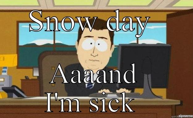 SNOW DAY  AAAAND I'M SICK  aaaand its gone