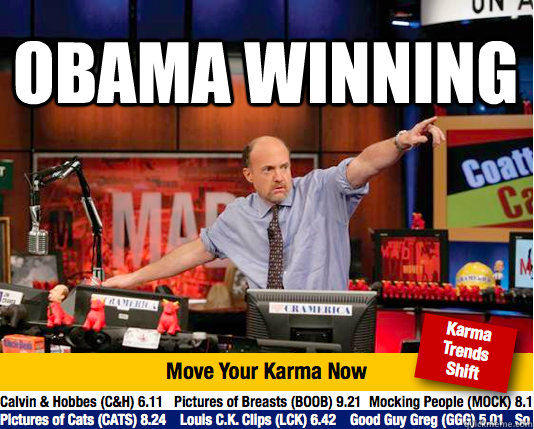 OBAma winning  - OBAma winning   Mad Karma with Jim Cramer