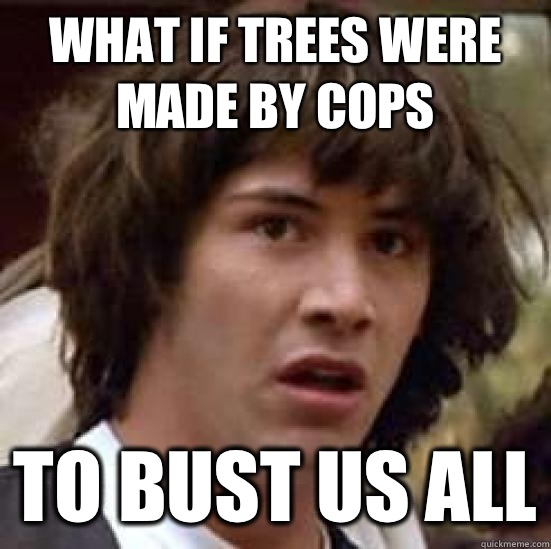 What if trees were made by cops To bust us all  conspiracy keanu