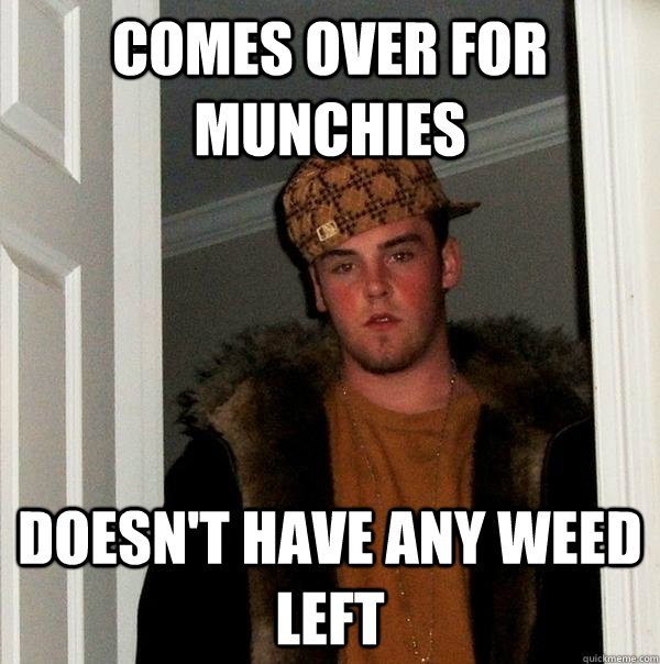 COMES OVER FOR MUNCHIES DOESN'T HAVE ANY WEED LEFT  Scumbag Steve