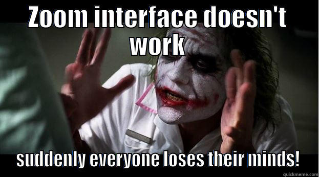 ZOOM INTERFACE DOESN'T WORK SUDDENLY EVERYONE LOSES THEIR MINDS! Joker Mind Loss