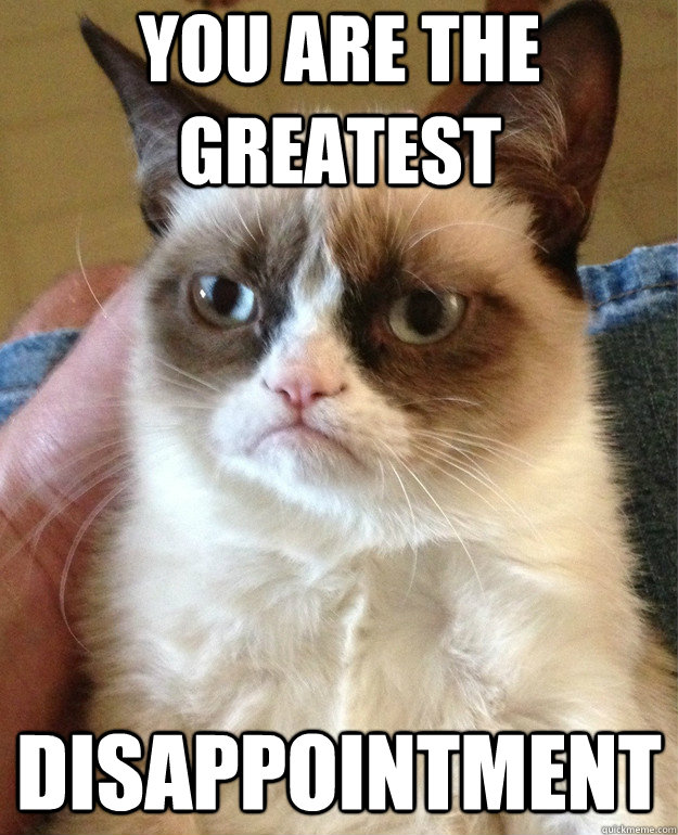 you are the greatest disappointment  Grumpy Cat