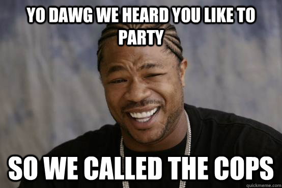 yo dawg we heard you like to party so we called the cops  YO DAWG