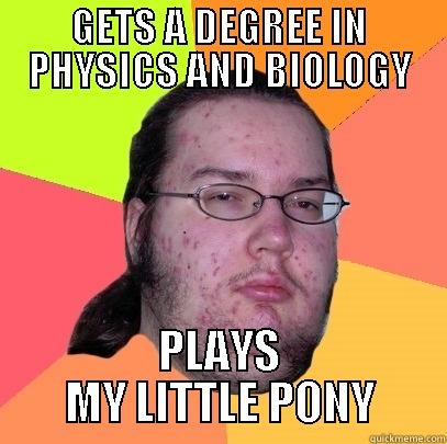 Society Nowadays... - GETS A DEGREE IN PHYSICS AND BIOLOGY PLAYS MY LITTLE PONY Butthurt Dweller