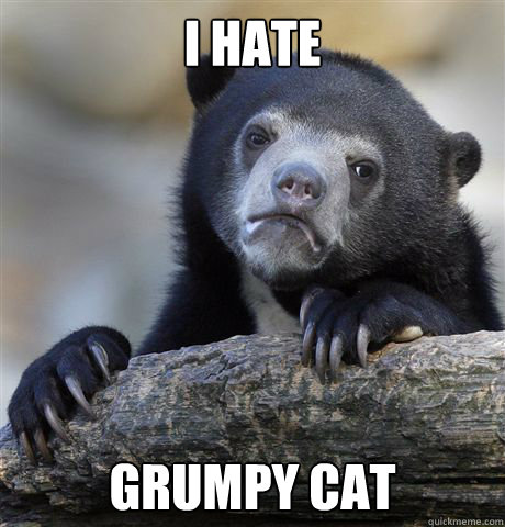 I hate Grumpy cat  Confession Bear