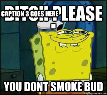 Bitch Please you dont smoke bud Caption 3 goes here  Spongebob