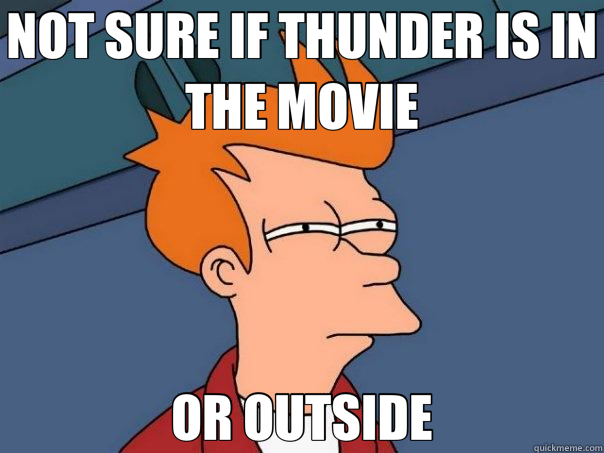 NOT SURE IF THUNDER IS IN THE MOVIE OR OUTSIDE - NOT SURE IF THUNDER IS IN THE MOVIE OR OUTSIDE  Futurama Fry