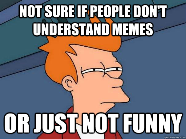 Not sure if people don't understand memes Or just not funny  Futurama Fry