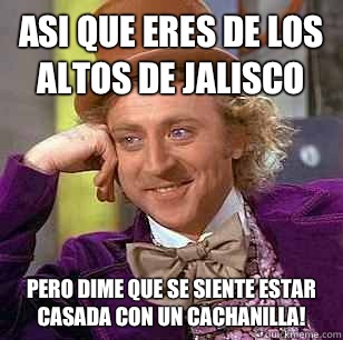 Asi Que Eres De Los altos de jalisco Pero Dime Que Se Siente Estar casada con un cachanilla! - Asi Que Eres De Los altos de jalisco Pero Dime Que Se Siente Estar casada con un cachanilla!  Condescending Wonka