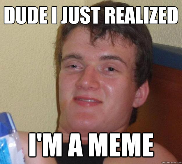 Dude I just realized I'm a meme - Dude I just realized I'm a meme  10 Guy