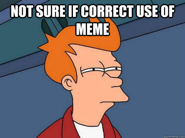 Not sure if correct use of meme - Not sure if correct use of meme  Futurama Fry