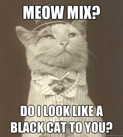 Meow Mix? Do I look like a  black cat to you?  Aristocat