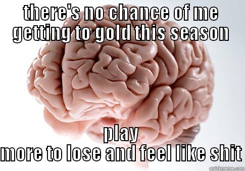 THERE'S NO CHANCE OF ME GETTING TO GOLD THIS SEASON PLAY MORE TO LOSE AND FEEL LIKE SHIT Scumbag Brain