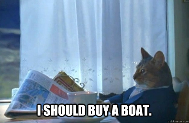 I should buy a boat.  Sophisticated Cat