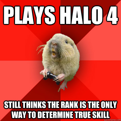 Plays halo 4 still thinks the rank is the only way to determine true skill  Gaming Gopher